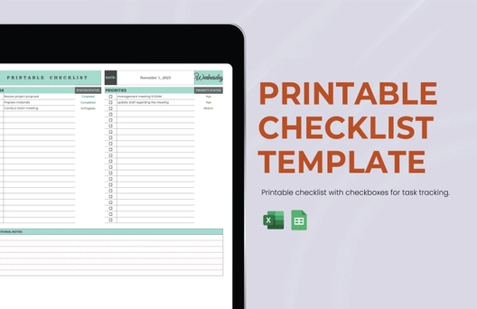 Printable Checklist Template