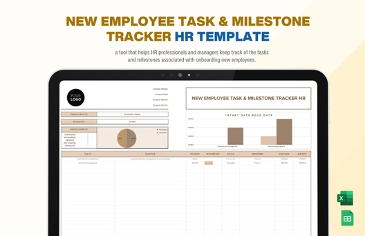 New Employee Task & Milestone Tracker HR Template