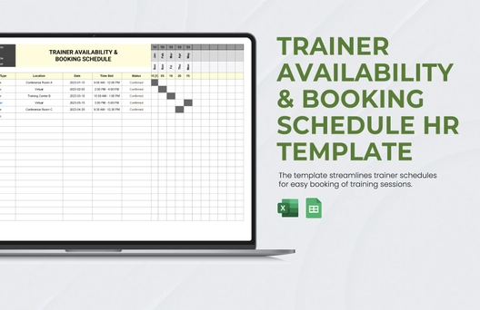 Trainer Availability & Booking Schedule HR Template Trainer Availability & Booking Schedule HR Template