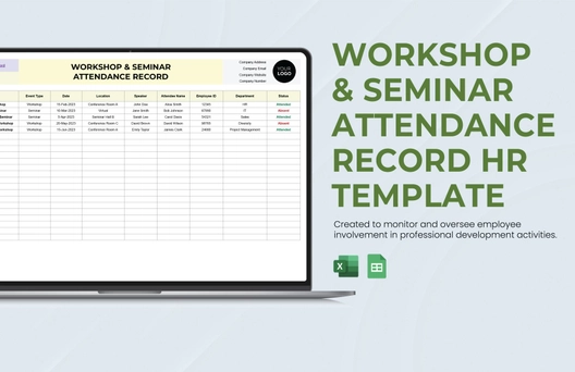 Workshop & Seminar Attendance Record HR Template