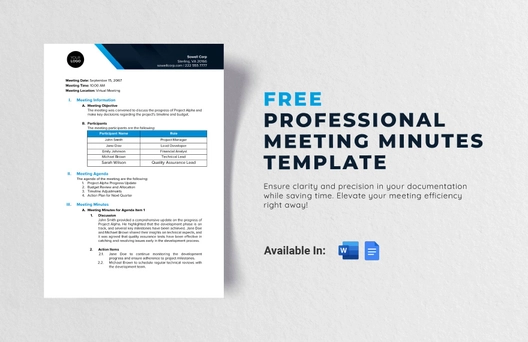Professional Meeting Minutes Template