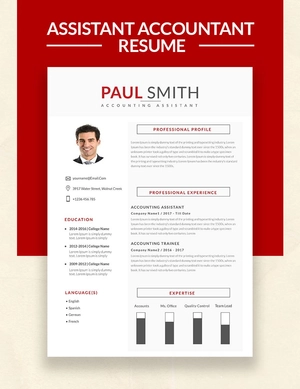 Assistant Accountant Resume Template