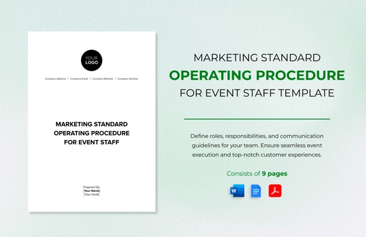 Marketing Standard Operating Procedure for Event Staff Template