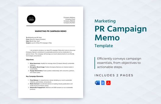 Marketing PR Campaign Memo Template