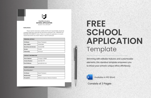 School Application Template
