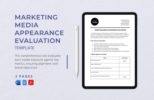 Marketing Media Appearance Evaluation Template