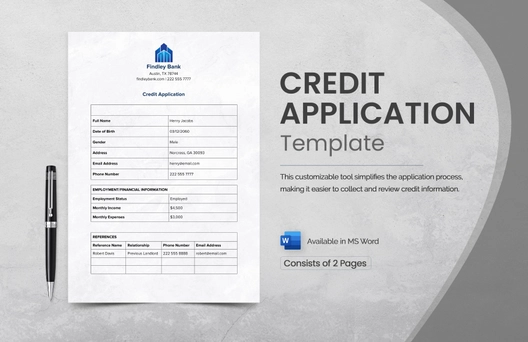 Credit Application Template