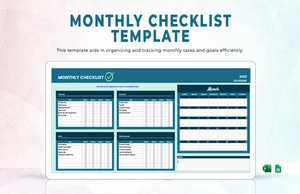Monthly Checklist Template