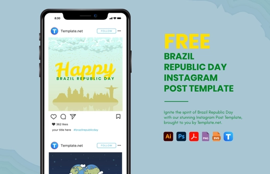 Brazil Republic Day Instagram Post Template