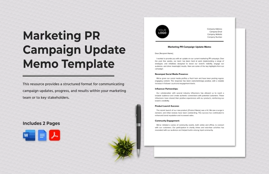 Marketing PR Campaign Update Memo Template