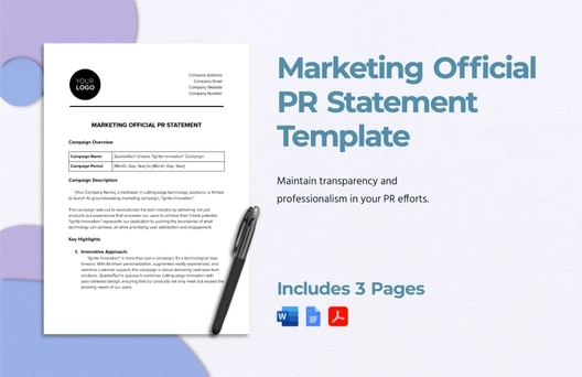 Marketing Official PR Statement Template