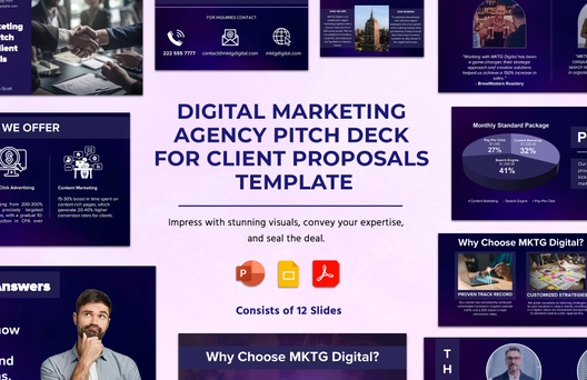 Digital Marketing Agency Pitch Deck for Client Proposals Template