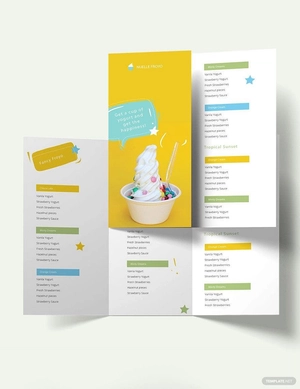 Frozen Yogurt Shop Take-out Trifold Brochure Template