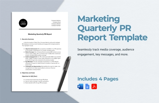 Marketing Quarterly PR Report Template Marketing Quarterly PR Report Template