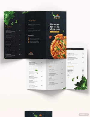 Pizza Parlor Take-out Trifold Brochure Template