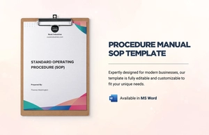 Procedure Manual SOP Template