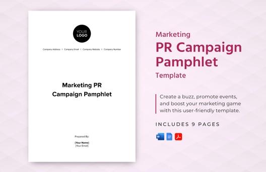 Marketing PR Campaign Pamphlet Template