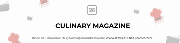 Free Culinary Magazine Header Format Template to Edit Online