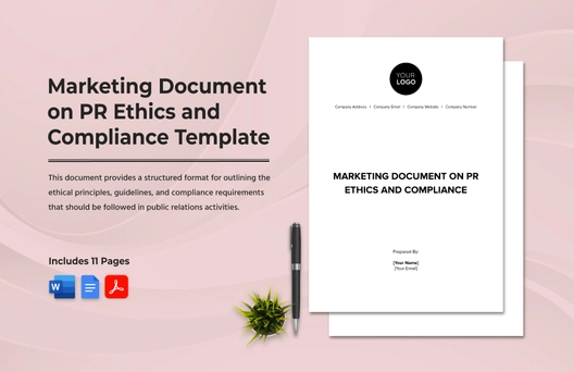 Marketing Document on PR Ethics and Compliance Template