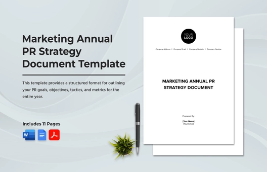 Marketing Annual PR Strategy Document Template