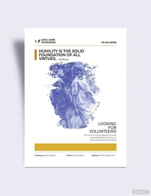 Simple Volunteer Charity Flyer Template