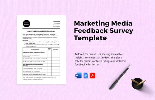 Marketing Media Feedback Survey Template
