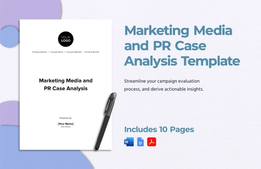 Marketing Media and PR Case Analysis Template