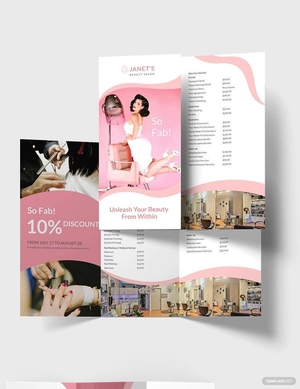 Beauty Salon Trifold Brochure Template