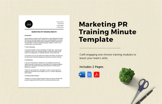 Marketing PR Training Minute Template