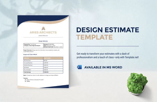 Design Estimate Template