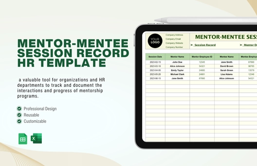 Mentor-Mentee Session Record HR Template