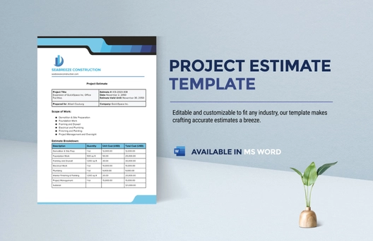 Project Estimate Template