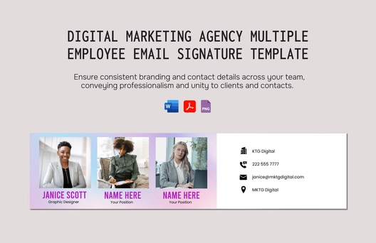 Digital Marketing Agency Multiple Employee Email Signature Template