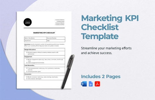 Marketing KPI Checklist Template