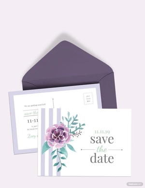 Save The Date Invitation Postcard Template