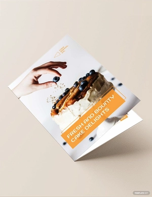 Bakery Cake Shop Bi-Fold Brochure Template