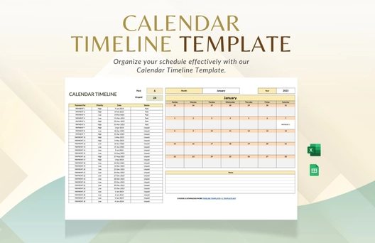 Calendar Timeline Template