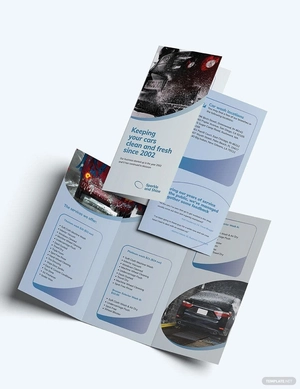 Car Wash Tri-Fold Brochure Template