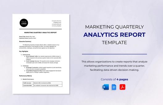 Marketing Quarterly Analytics Report Template Marketing Quarterly Analytics Report Template