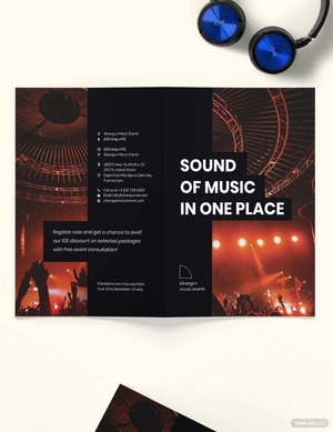 Music Event Bi-Fold Brochure Template