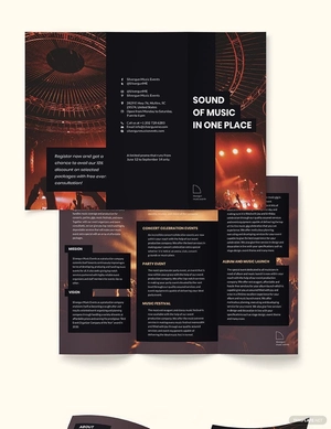 Music Event Tri-Fold Brochure Template