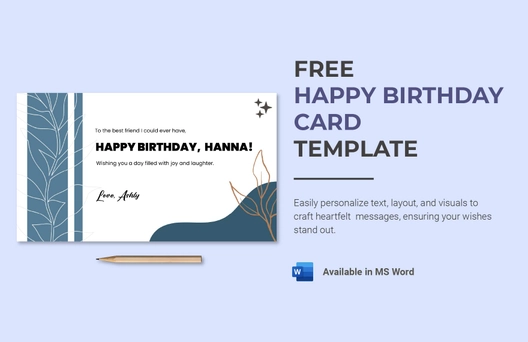 Happy Birthday Card Template