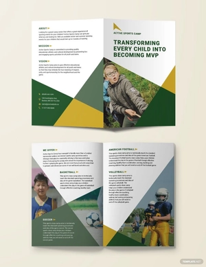 Sports Camp Bi-Fold Brochure Template