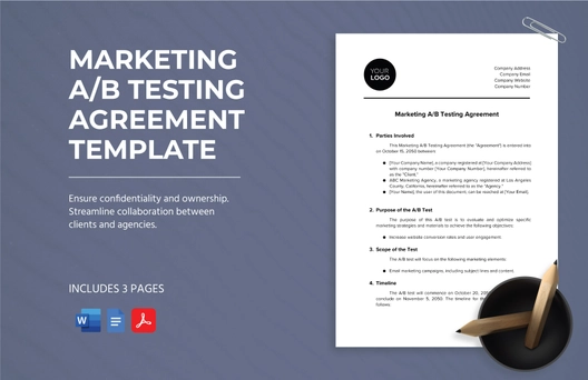 Marketing A/B Testing Agreement Template