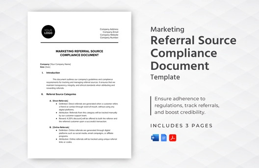 Marketing Referral Source Compliance Document Template
