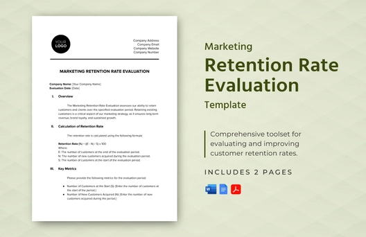 Marketing Retention Rate Evaluation Template