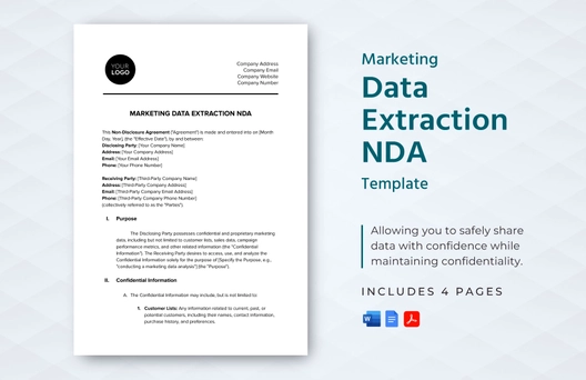 Marketing Data Extraction NDA Template Marketing Data Extraction NDA Template