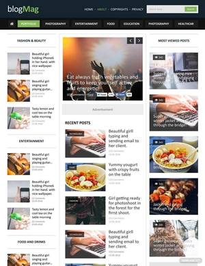Blog Style Magazine PSD Website Template