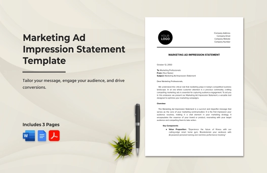 Marketing Ad Impression Statement Template