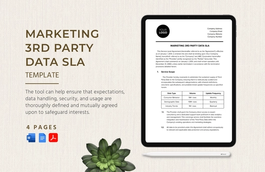 Marketing 3rd Party Data SLA Template Marketing 3rd Party Data SLA Template